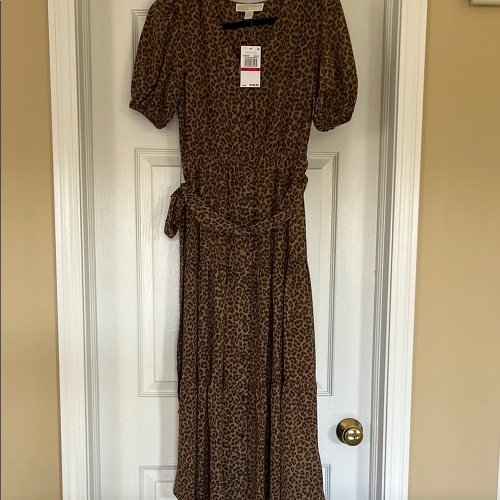 Leopard Print Midi Dress